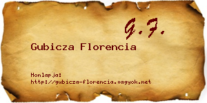 Gubicza Florencia névjegykártya